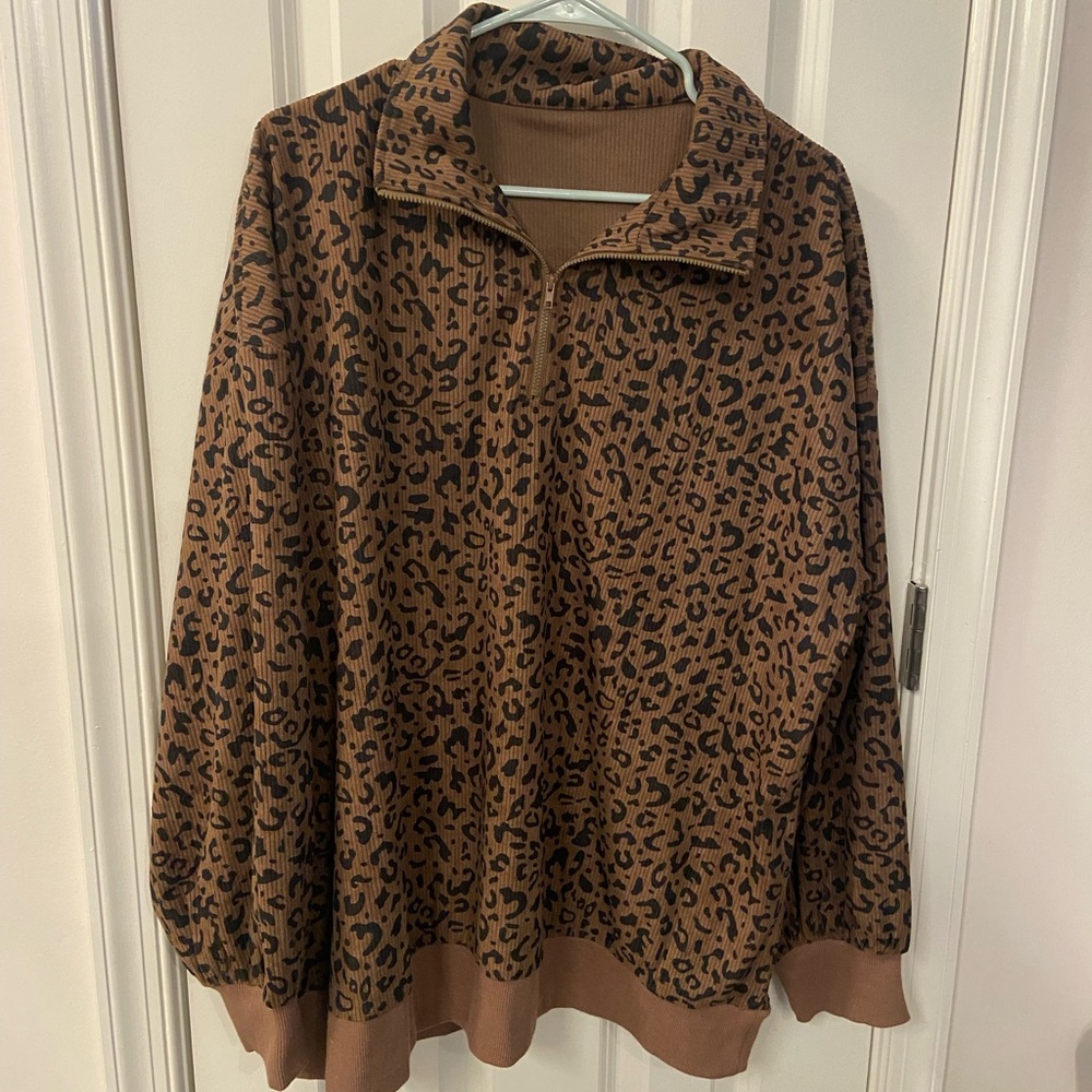 Leopard Print Pullover Sweater